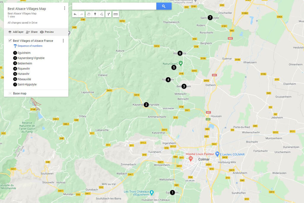 Alsace Villages Map