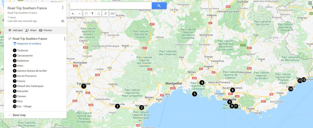 travel south france itinerary